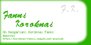 fanni koroknai business card